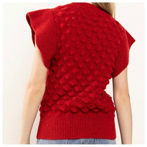 05 Chic Ruffle Sleeve Textured Sweater - Picture 5 of 6